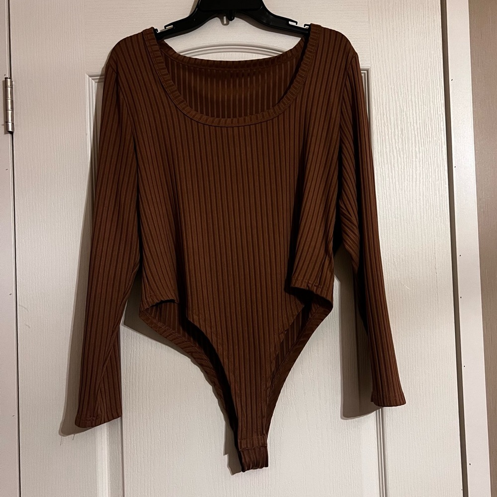 Long Sleeve Brown Bodysuit